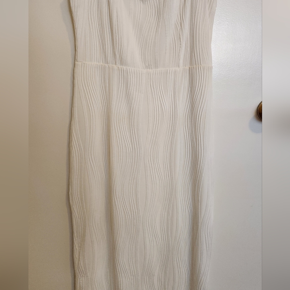 NWT RIHOAS The Water Ripple Textured White Backless Midi Dress Sz XS, S, M. - Picture 9 of 13